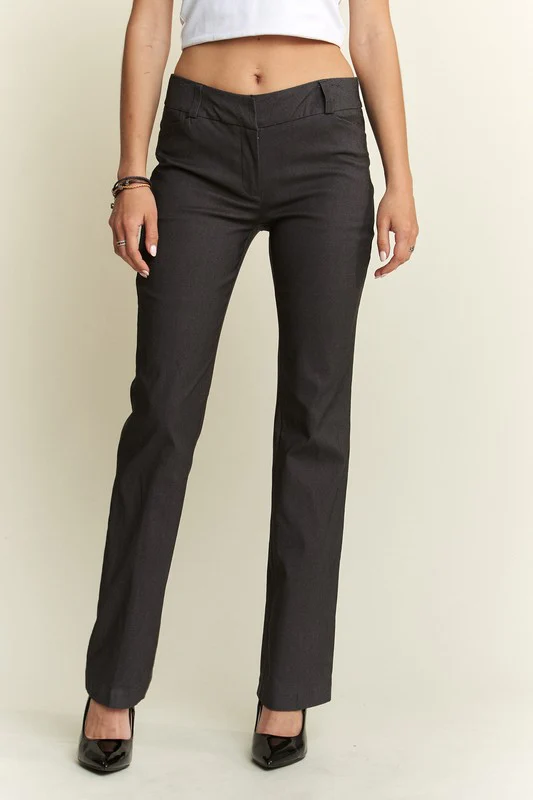 ADORA Regular Rise Slim Bootcut Pants - Stylemaxs