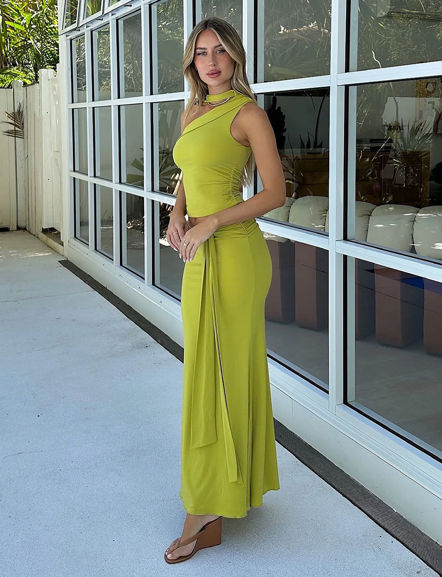 MIST SKIRT - GREEN : OLIVE GREEN : CHARTREUSE - Stylemaxs