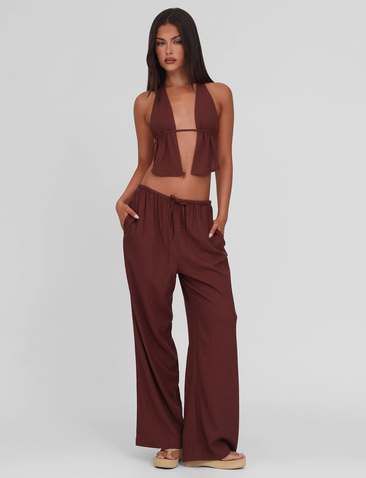 LAINEY PANT - CHOCOLATE - Stylemaxs