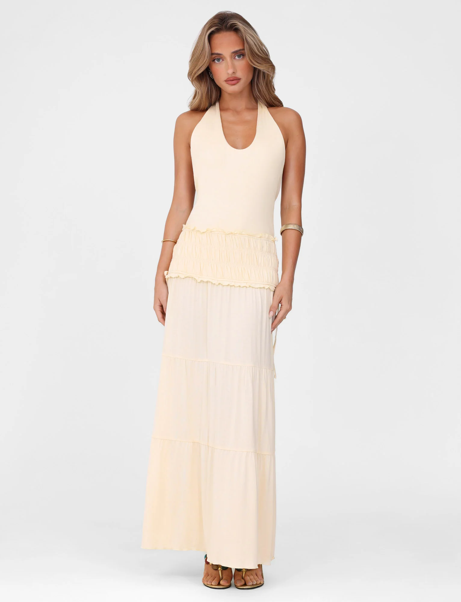 DENALI HALTER DRESS - NEUTRAL : BONE - Stylemaxs