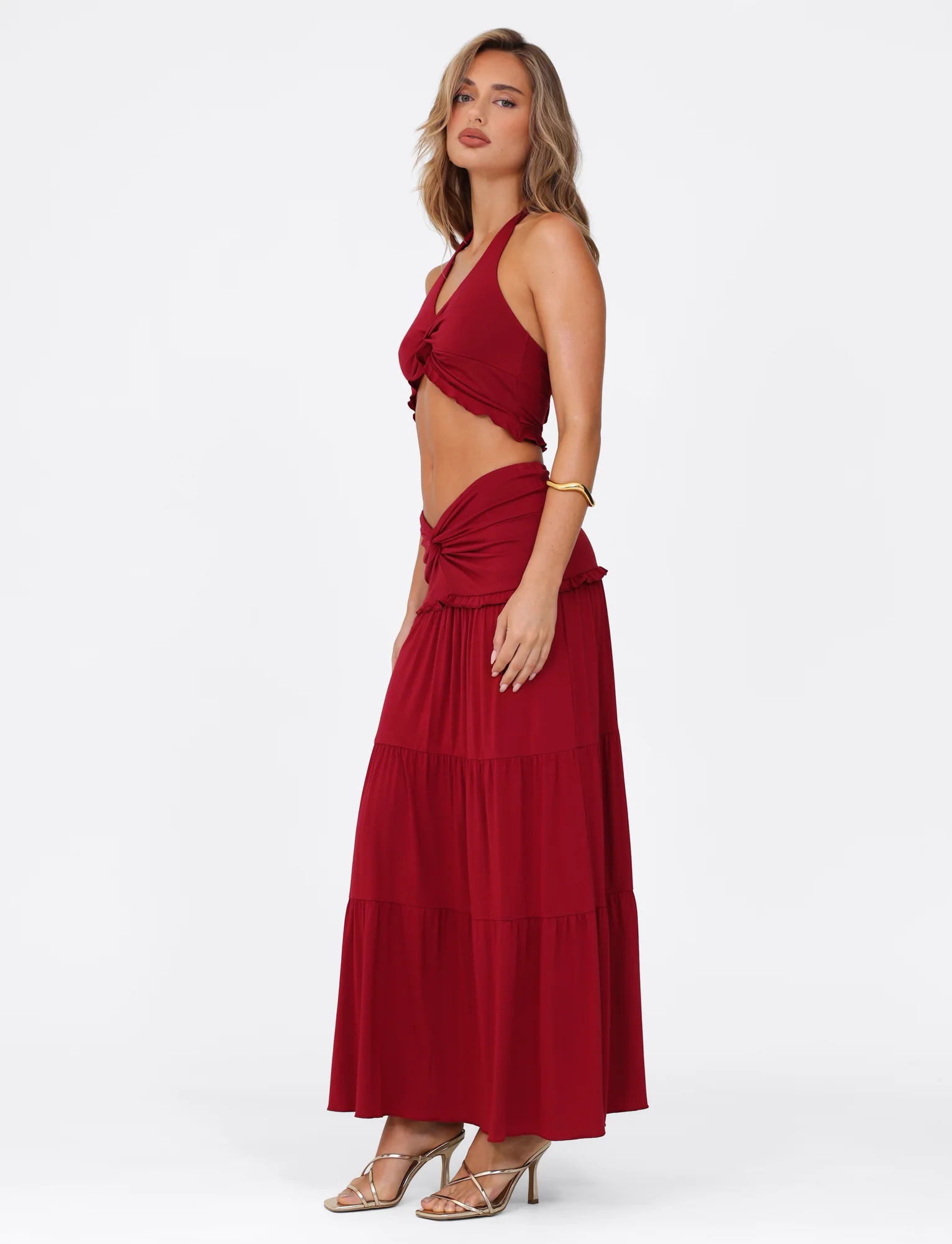 KATYA MAXI SKIRT - RED - Stylemaxs