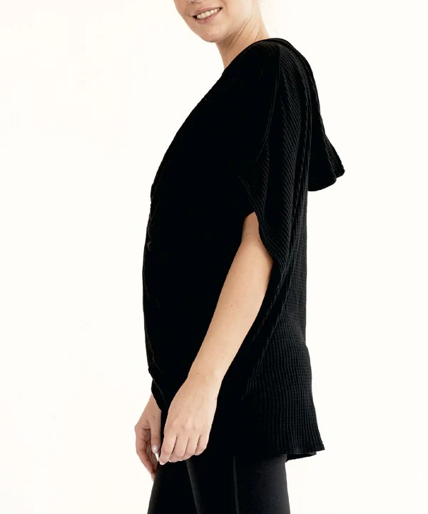 BAMBOO WAFFLE HOODIE WRAP - Stylemaxs