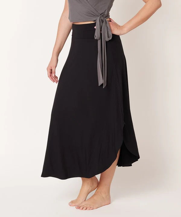 BAMBOO BAND WAIST MAXI SKIRT - Stylemaxs