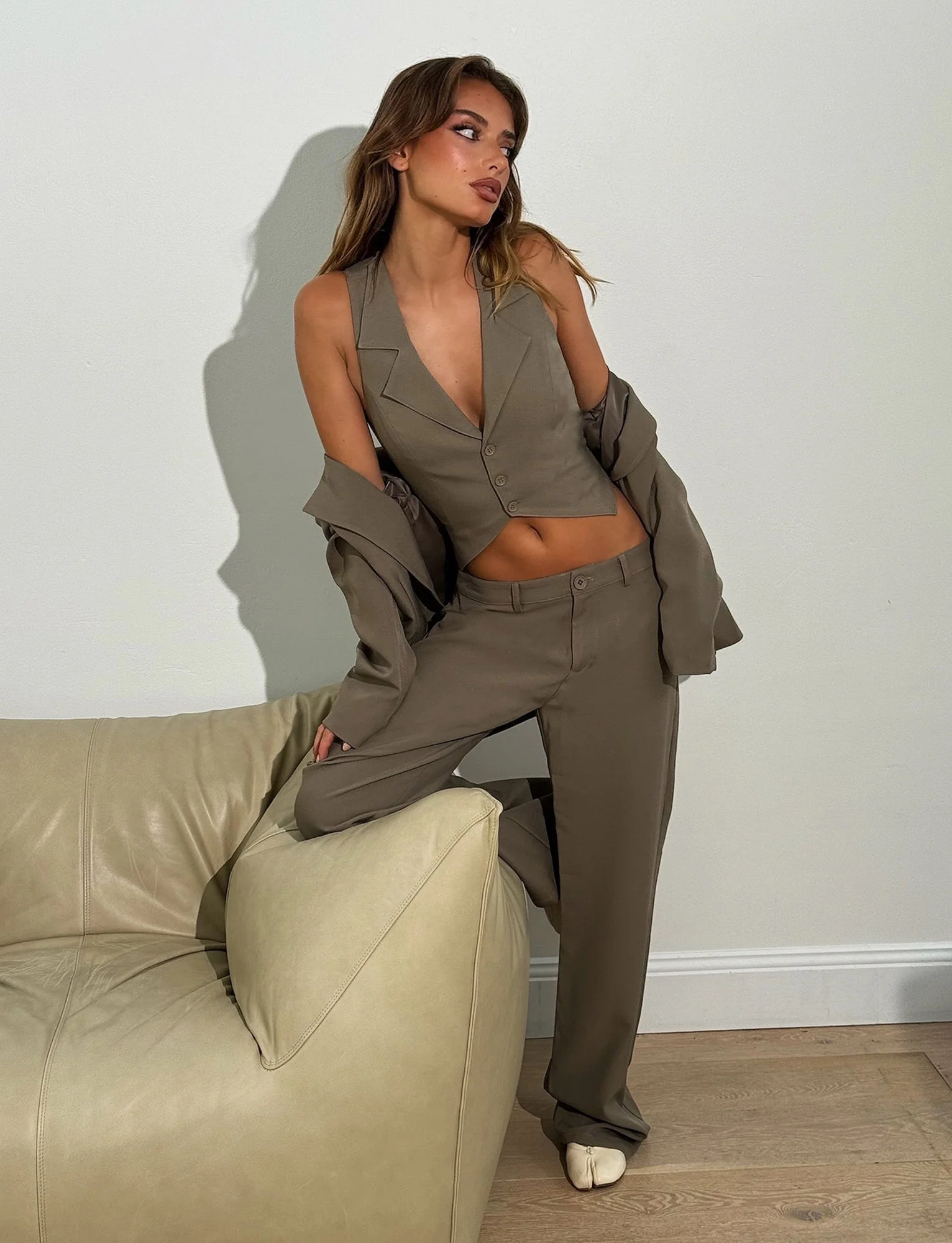 MARJORIE VEST - GREEN : MOSS GREEN : KHAKI - Stylemaxs