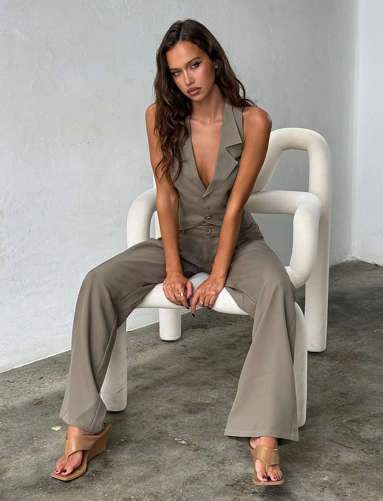 MARJORIE PANT - GREEN : MOSS GREEN : KHAKI - Stylemaxs