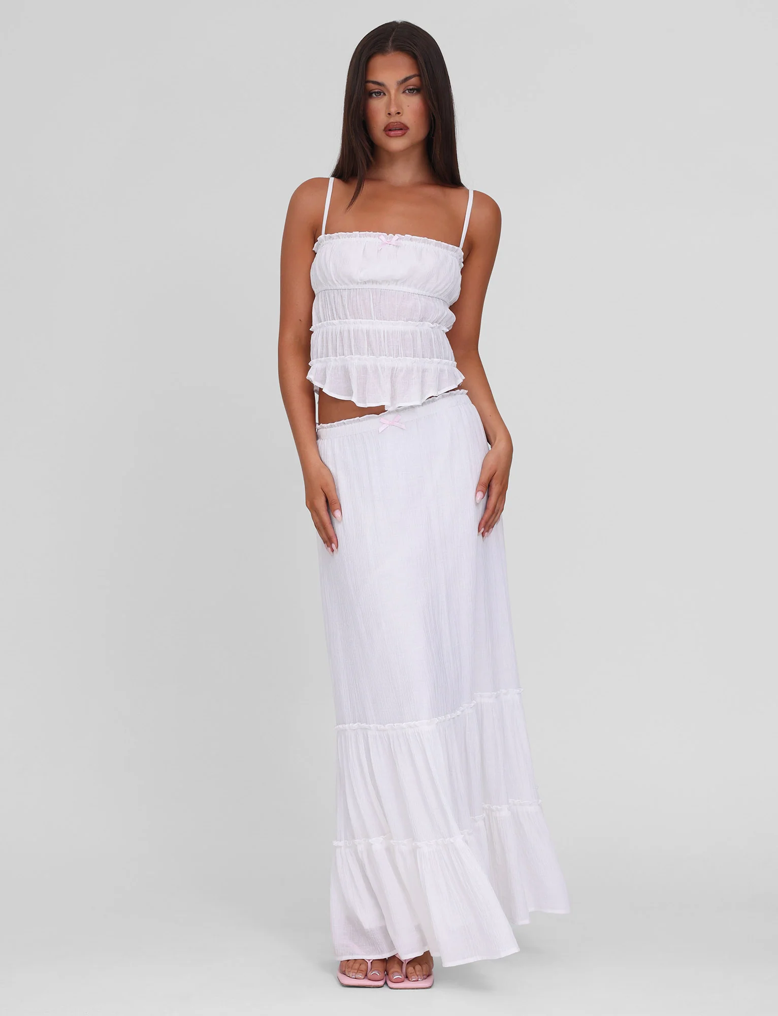 ASHLYNN MAXI SKIRT - WHITE - Stylemaxs