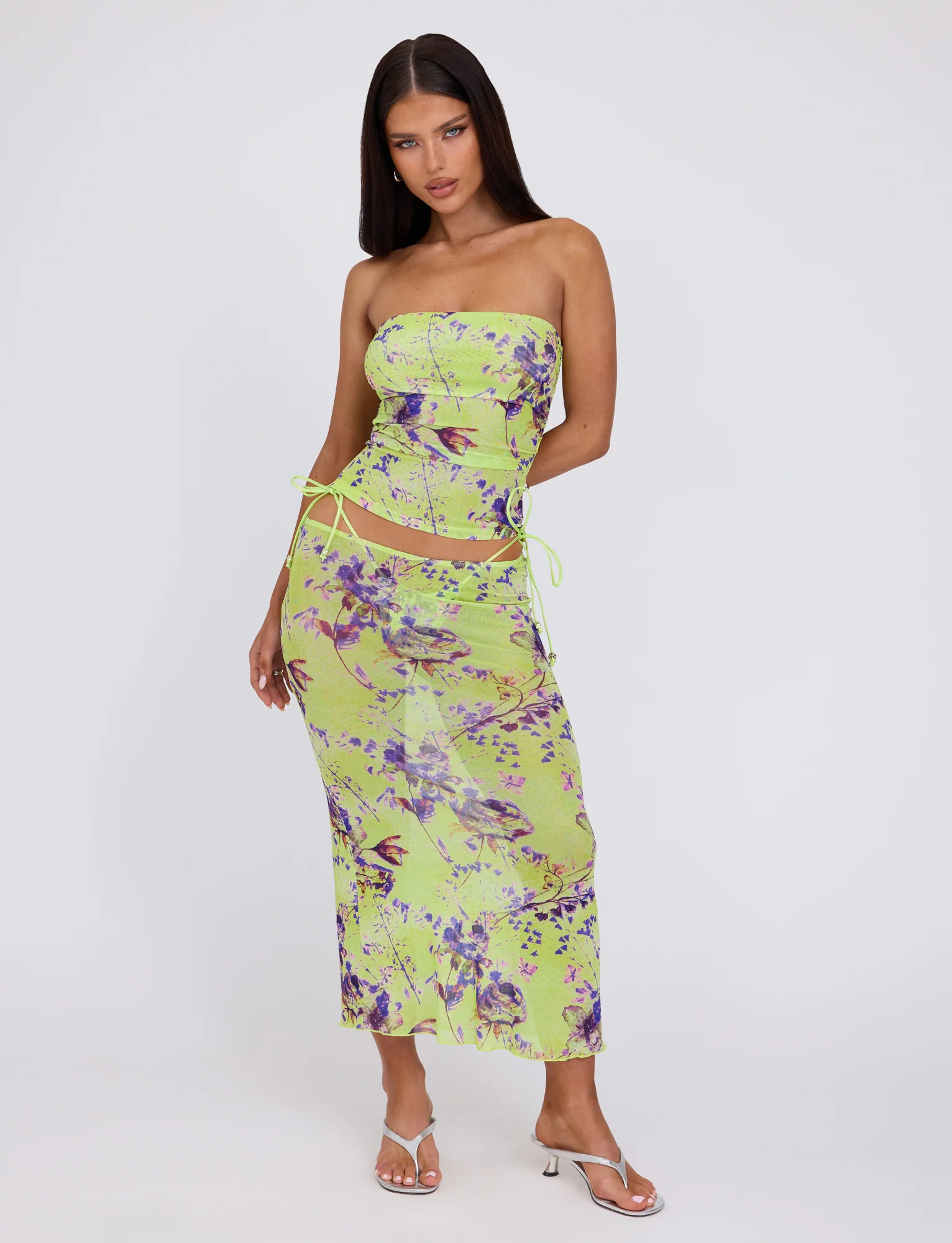 KELLAN SKIRT - GREEN : BY POPPY FLORAL - Stylemaxs