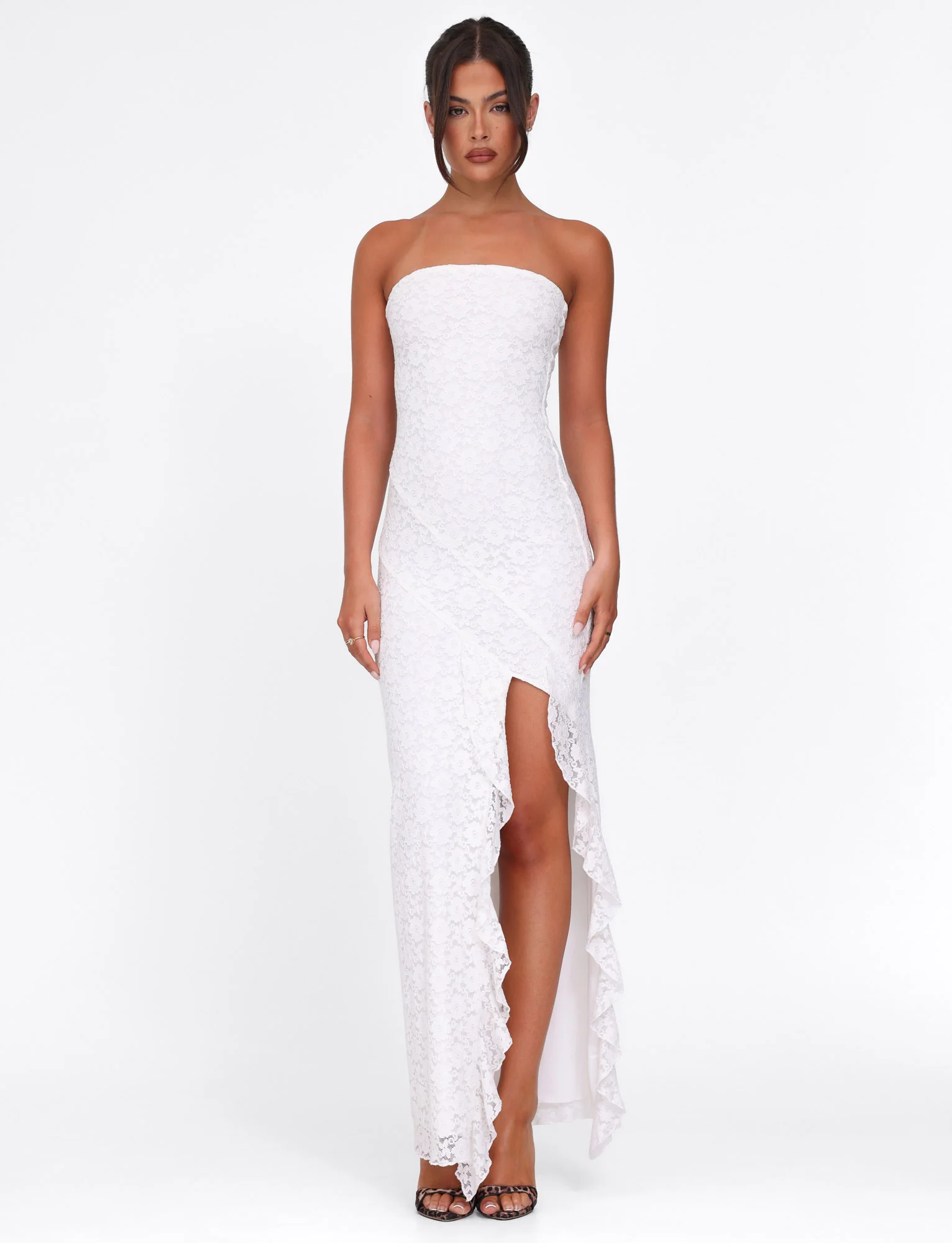 THEO LACE MAXI DRESS - WHITE - Stylemaxs