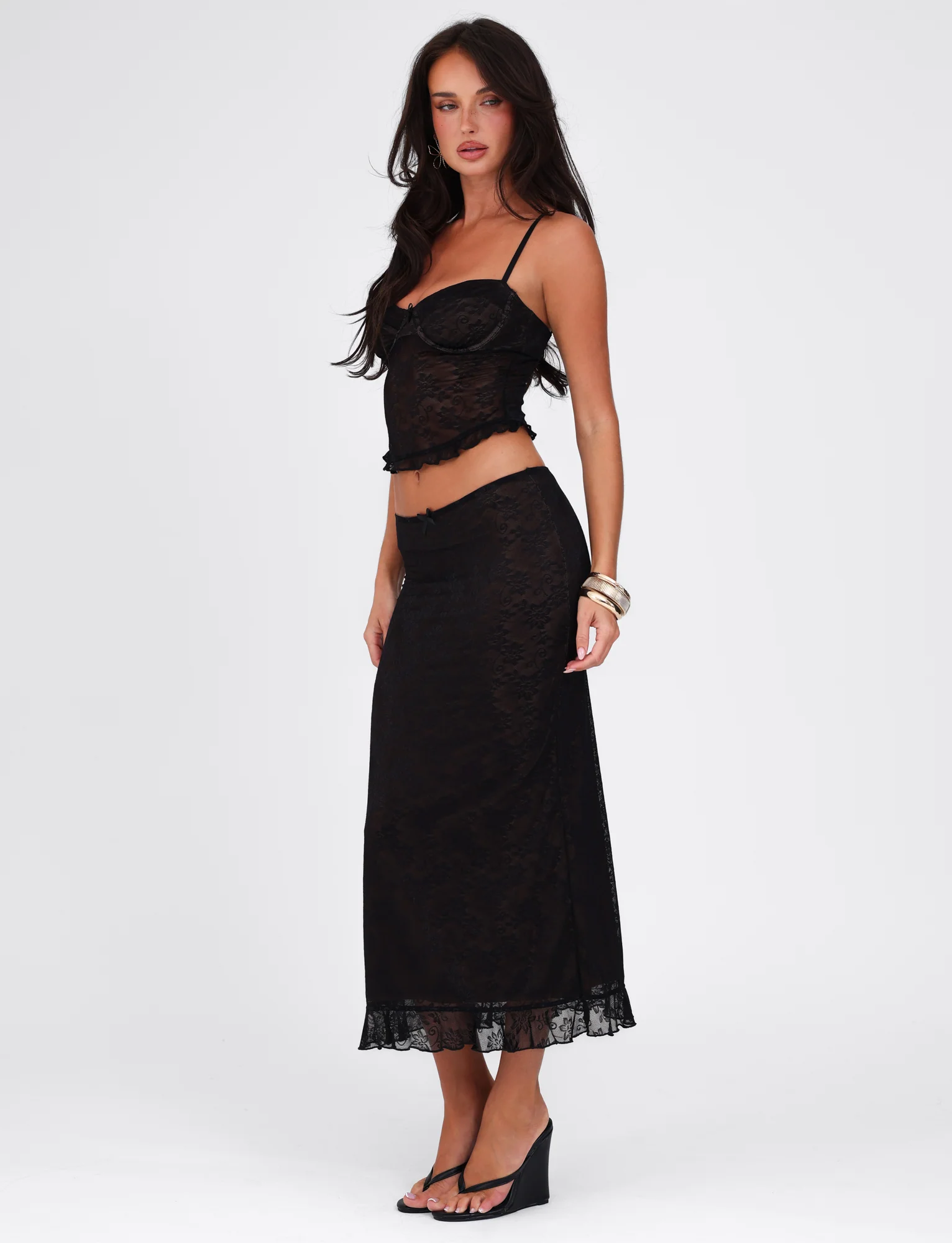 CHARLEIGH SKIRT - BLACK : LACE - Stylemaxs
