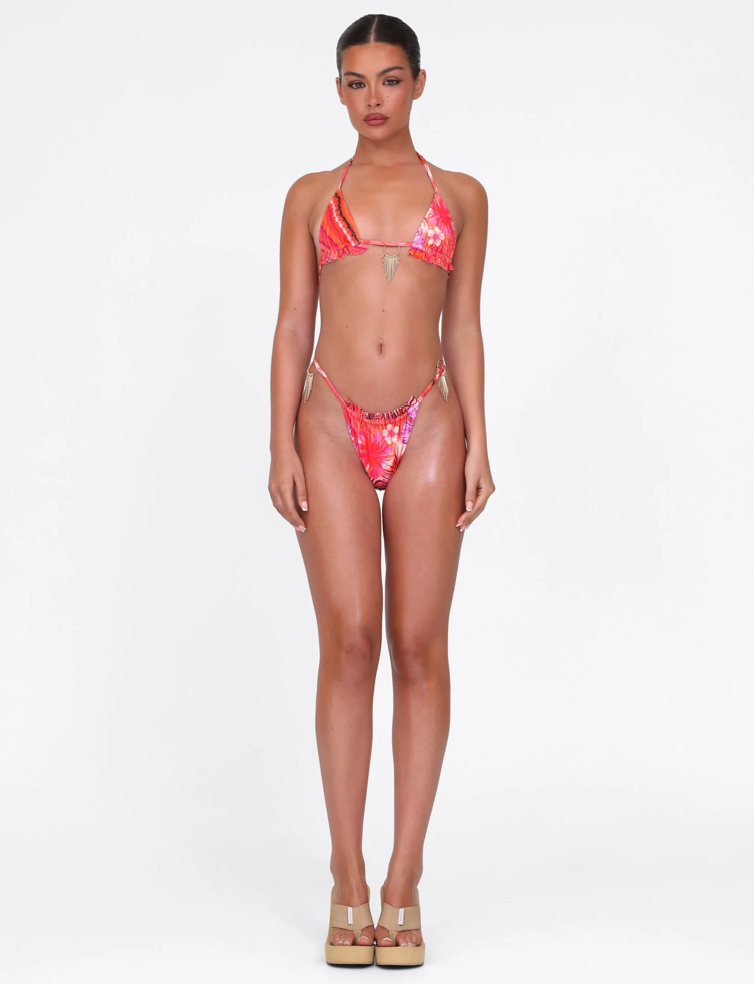 CIANA BIKINI TOP - PINK : FLORAL : PINK TROPICAL - Stylemaxs