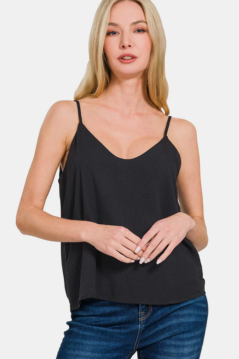 Zenana Two Layered Spaghetti Strap Cami - Stylemaxs