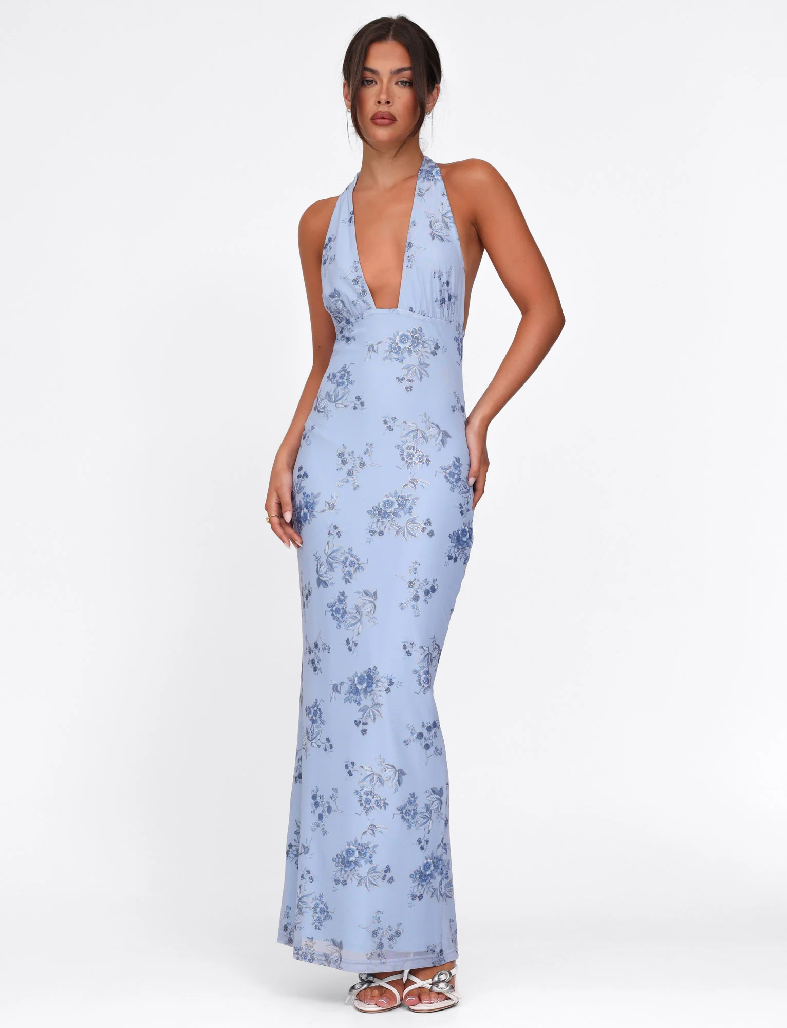 PHAEDRA MAXI DRESS - BLUE : FLORAL : BLUE FLORAL - Stylemaxs