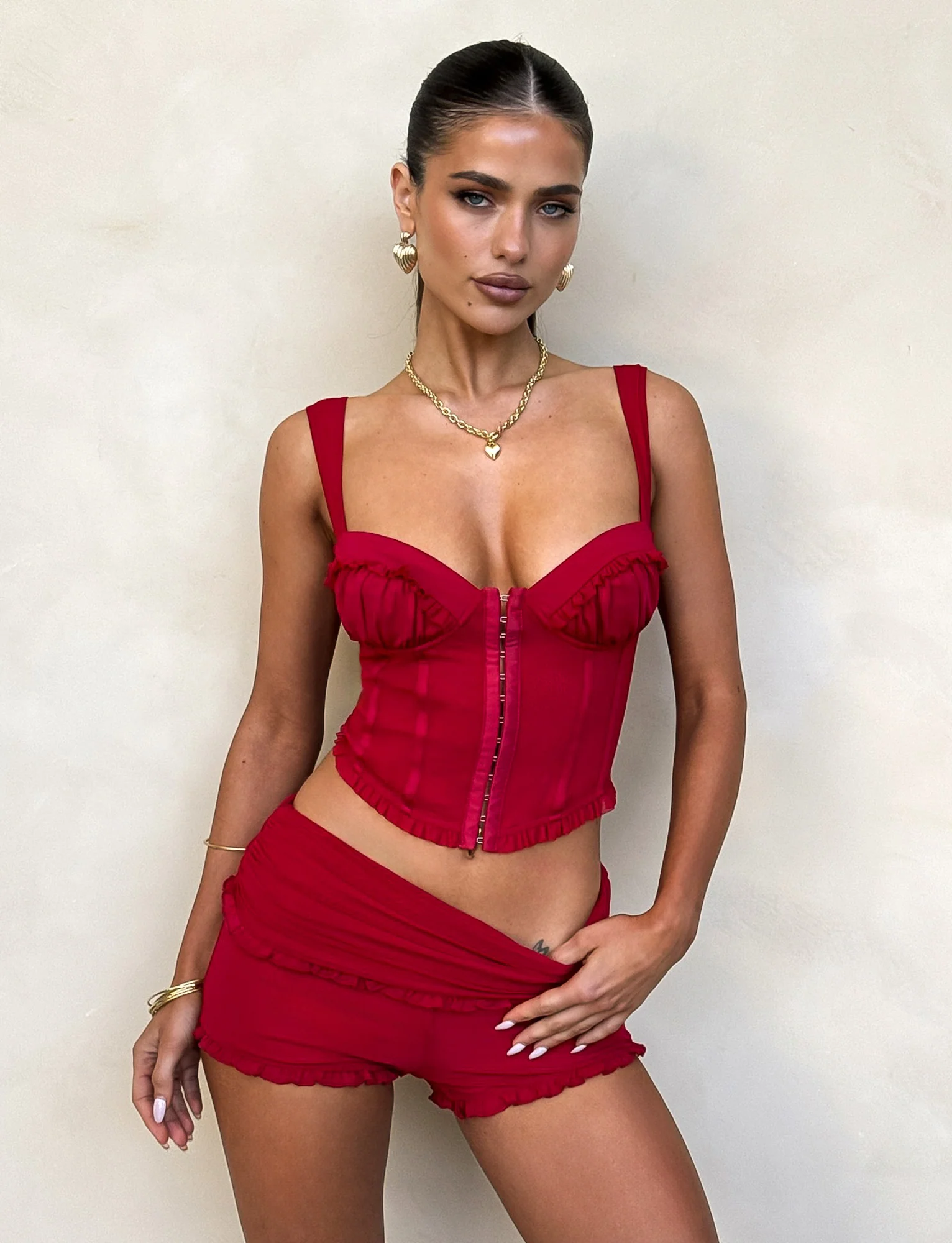 GINNY TOP - RED : CHERRY RED - Stylemaxs